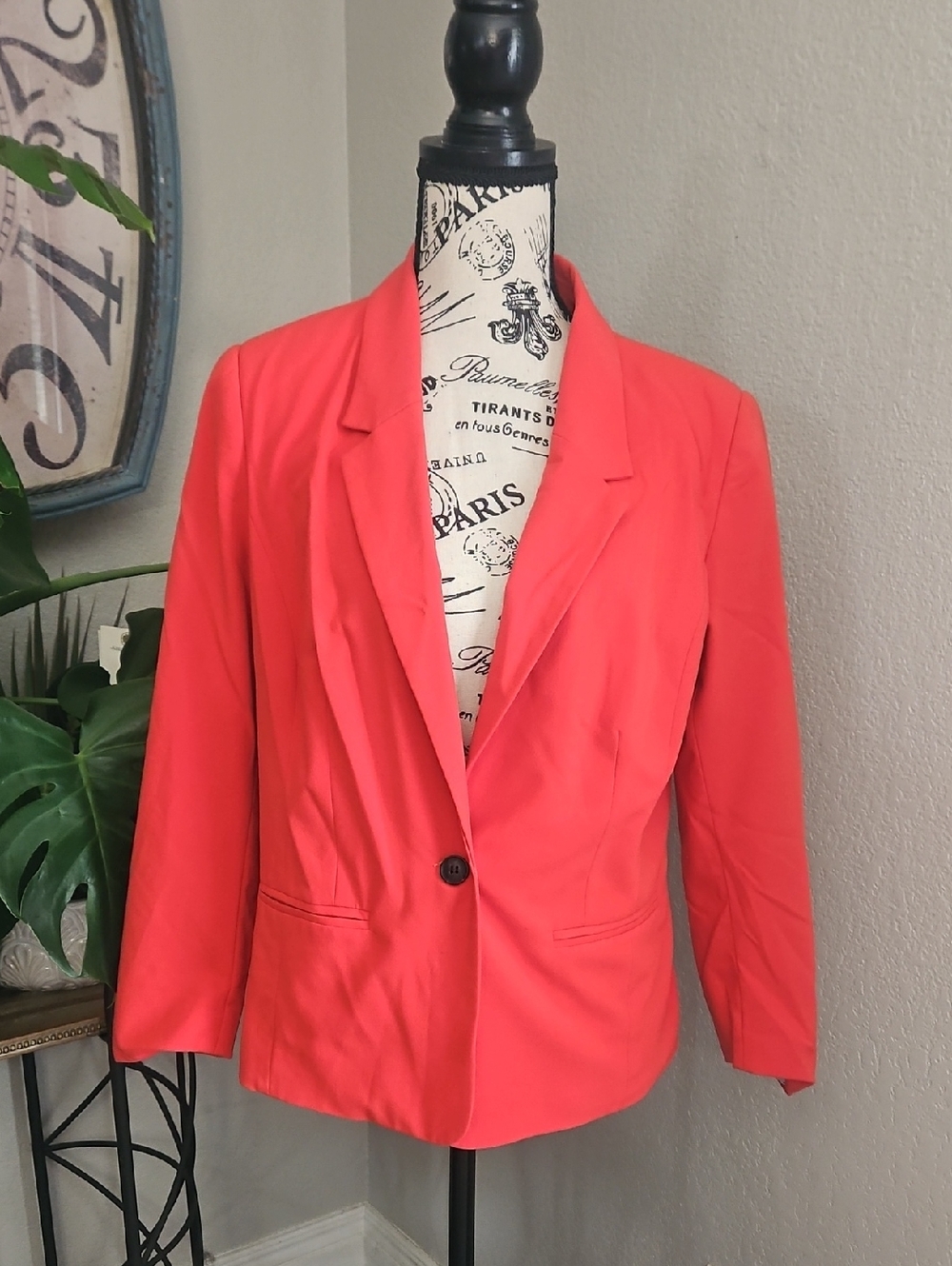 Kensie Women's Red Single-Button Blazer Size Large - Picture 1 of 6